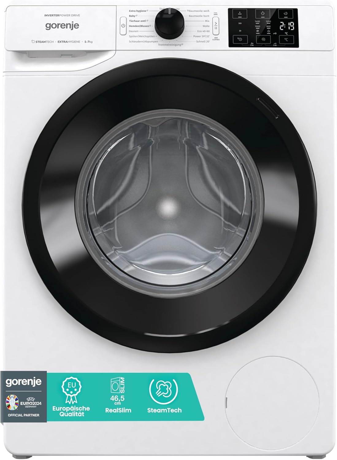 Gorenje WAM 74 SAP Lavatrice con funzione vapore / 7 kg / 1400 U / 16 programmi / AquaStop / Motore Inverter PowerDrive / Cestello in acciaio inossidabile / Sicurezza bambini / EEK A / bianco