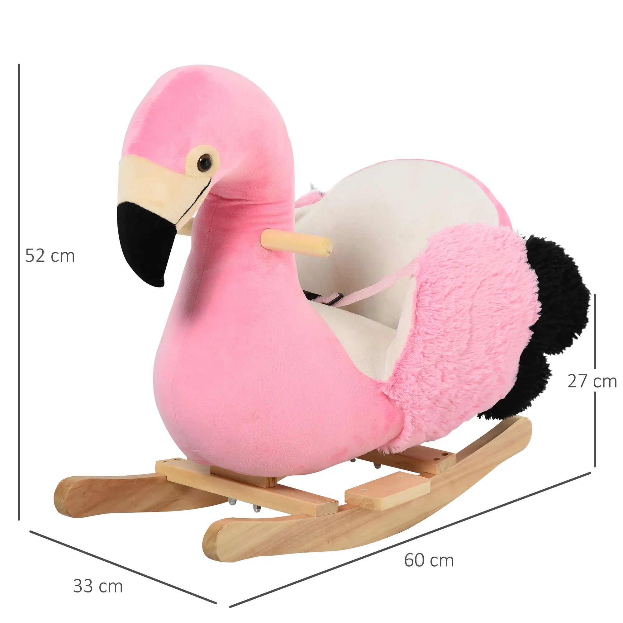 HOMCOM Schaukeltier Flamingo mit Sicherheitsgurt rosa