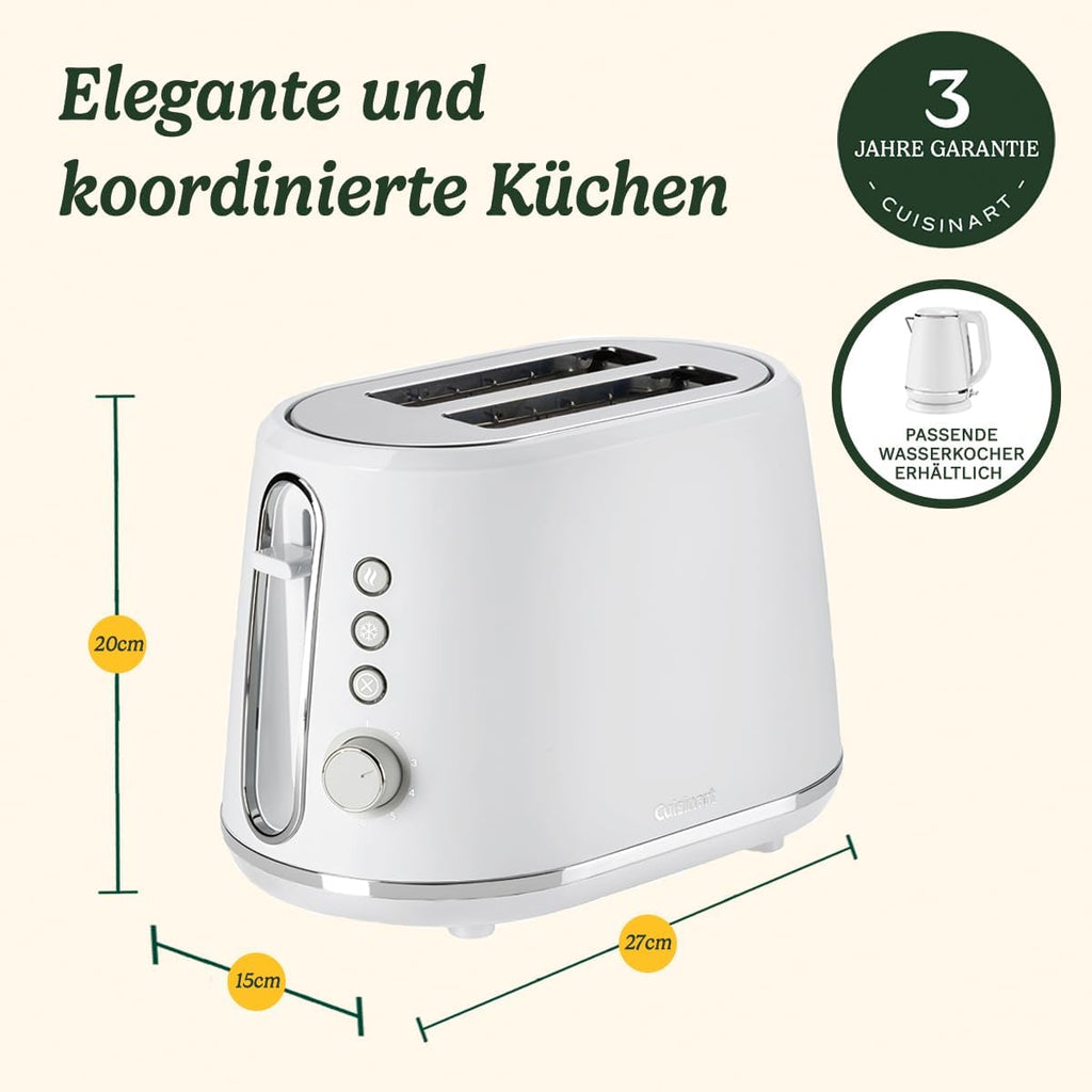 Cuisinart 4-Scheiben-Toaster | Breite Schlitze, ideal für dickes Brot und Bagels | 6 Brunungsstufen plus Abtauung | Breite Schlitze,High-Lift-Hebel | Passender Wasserkocher erhltlich | Perle
