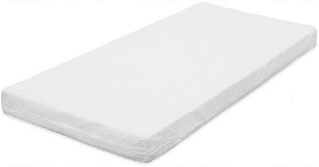 KMbaby Lettino TANY Bianco 120 x 60 cm con Materasso - Lettino per Neonati con Rete a Doghe Regolabile in 3 Altezze - Legno di Pino Verniciato