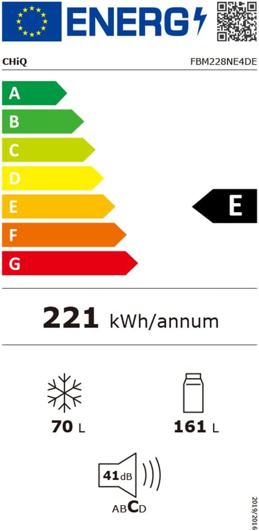 CHIQ CTT107BC Frigorifero Piccolo 107 Litri, Altezza 84 cm, Profondità 55 cm, Ingombro di soli 0,3 ㎡, Micro-Congelatore, Vario Box, 7 Livelli di Controllo della Temperatura, Silenzioso, 87 kWh/anno, Nero