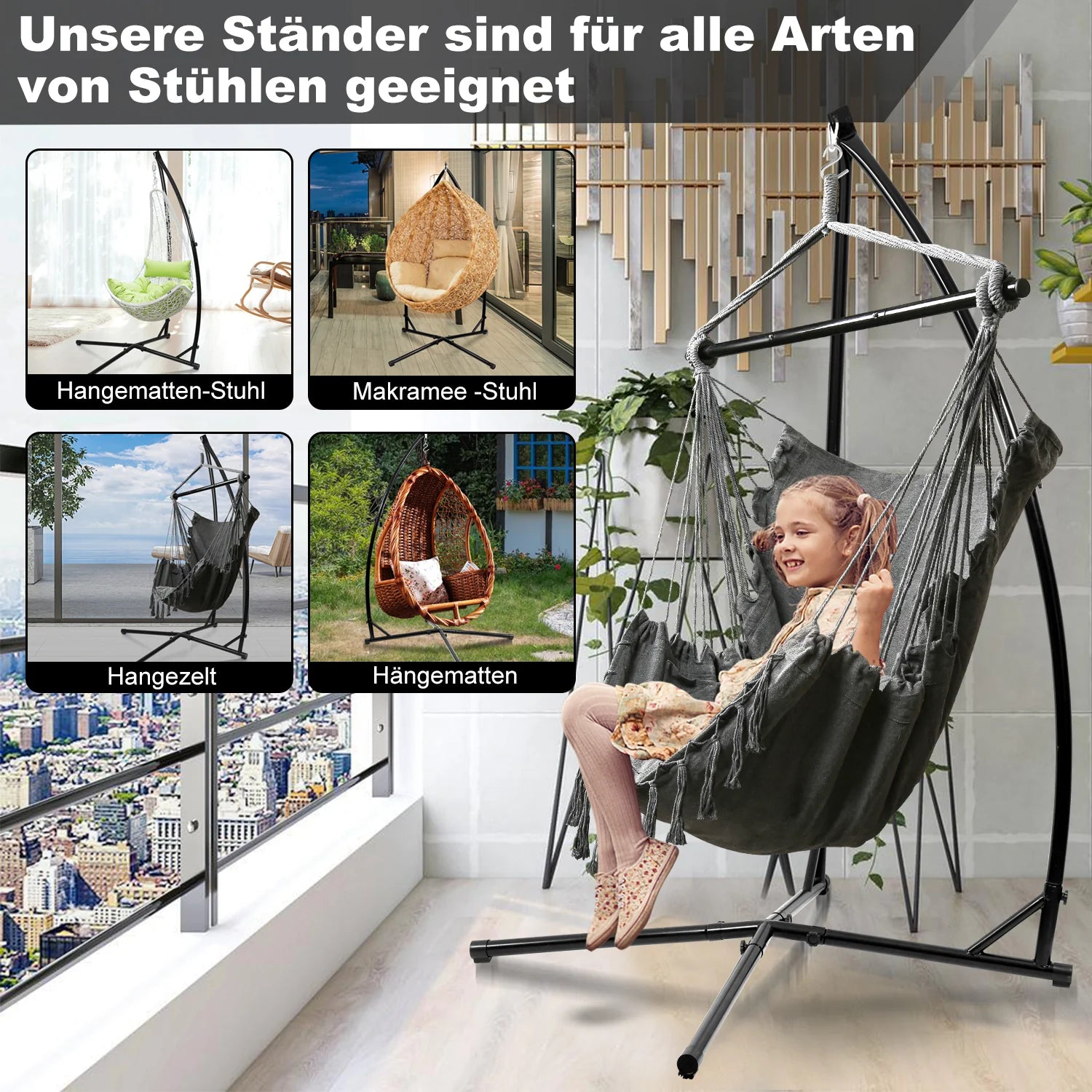 Sonnewelt Hngesessel Gestell aus Metall Belastung 150kg