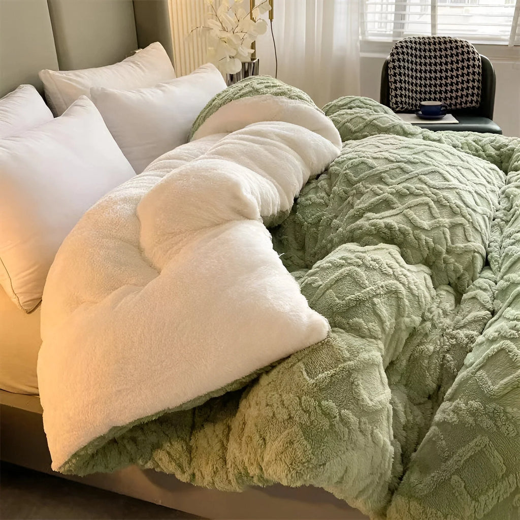 FluffFusion - Weiche und dicke Plüschdecke mit doppelseitigem Design