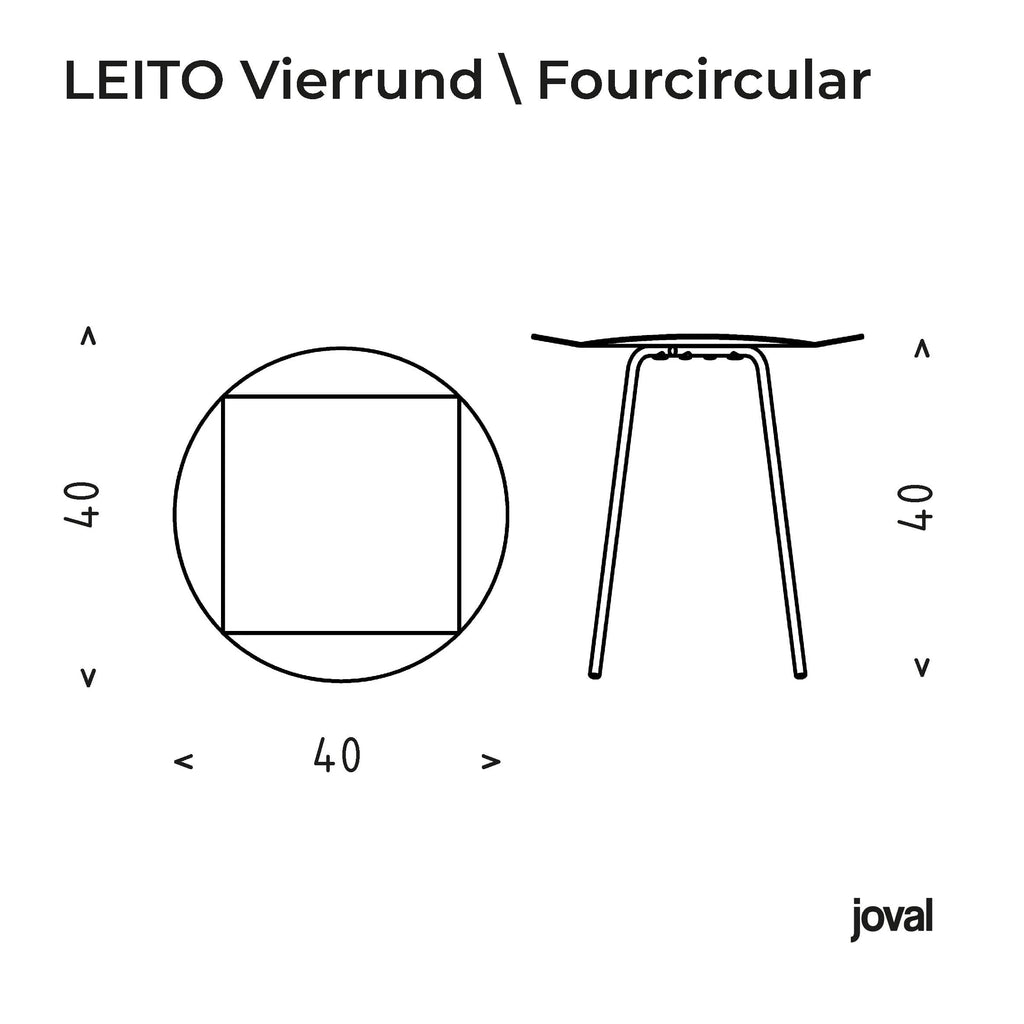 LEITO Tavolino Rotondo Altezza 40cm