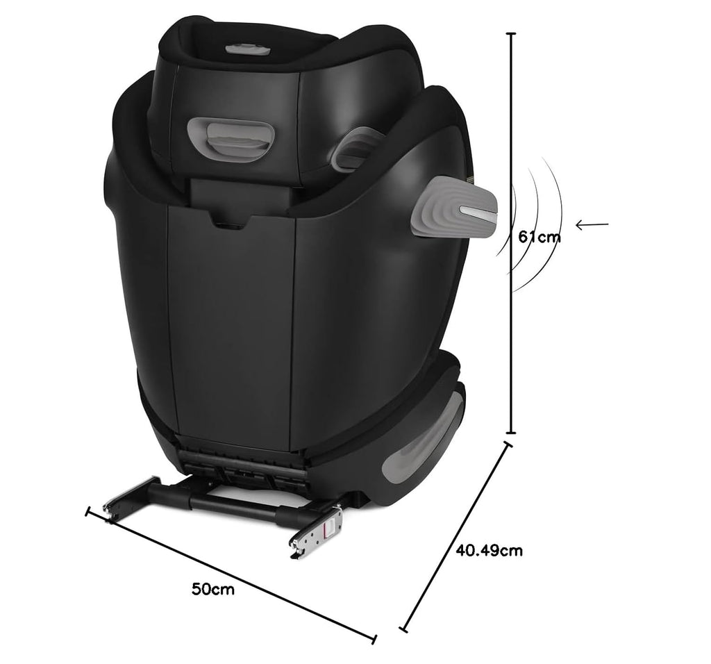 CYBEX Gold Seggiolino auto Solution S2 i-Fix, Per auto con e senza ISOFIX, 100-150 cm, Da 3 a 12 anni circa (15-50 kg), Lava Grey