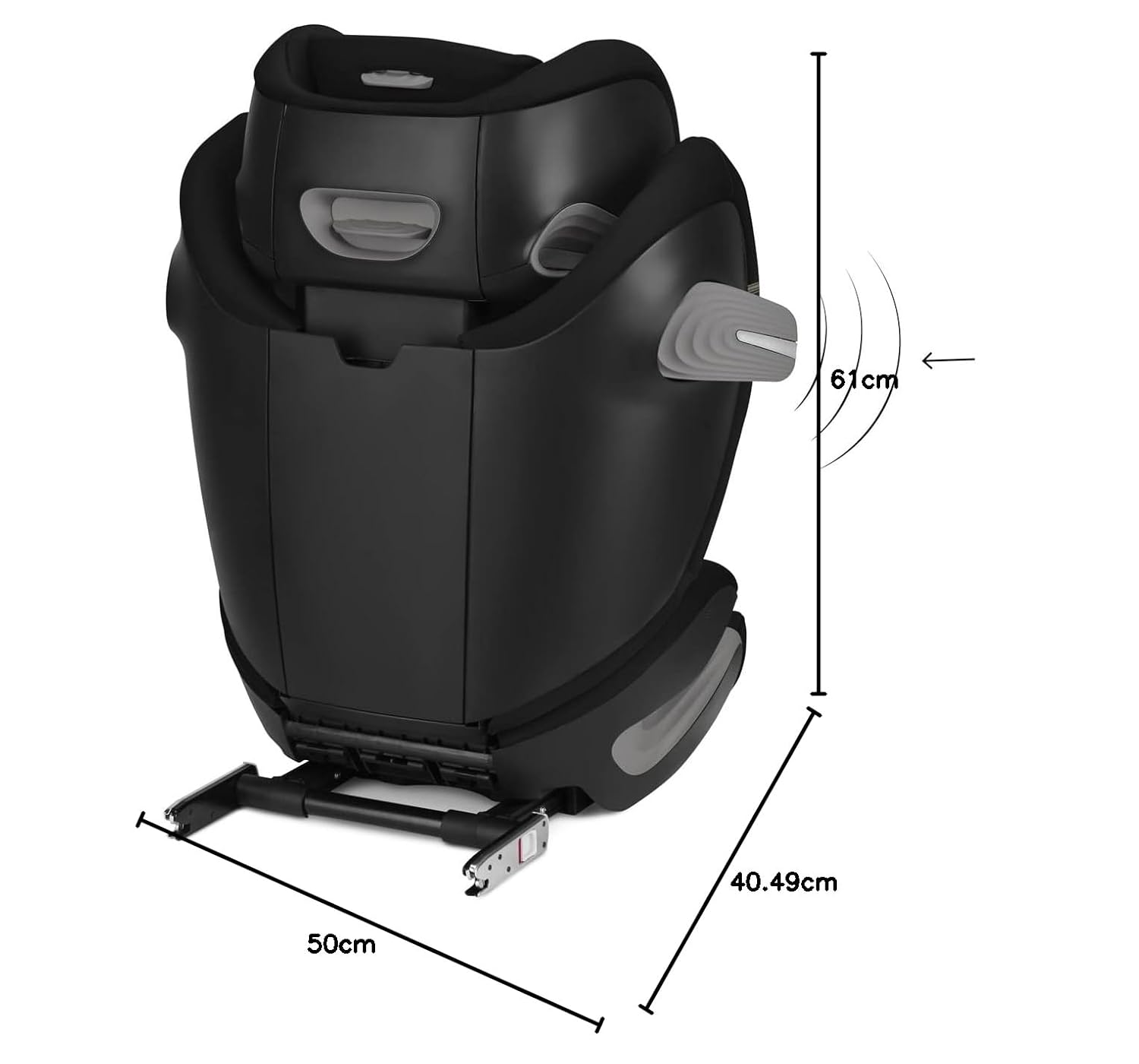 CYBEX Gold Seggiolino auto Solution S2 i-Fix, Per auto con e senza ISOFIX, 100-150 cm, Da 3 a 12 anni circa (15-50 kg), Lava Grey