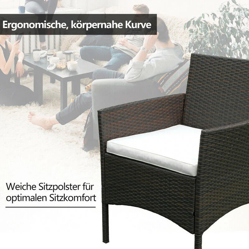 Sonnewelt Salotto da giardino in polyrattan
