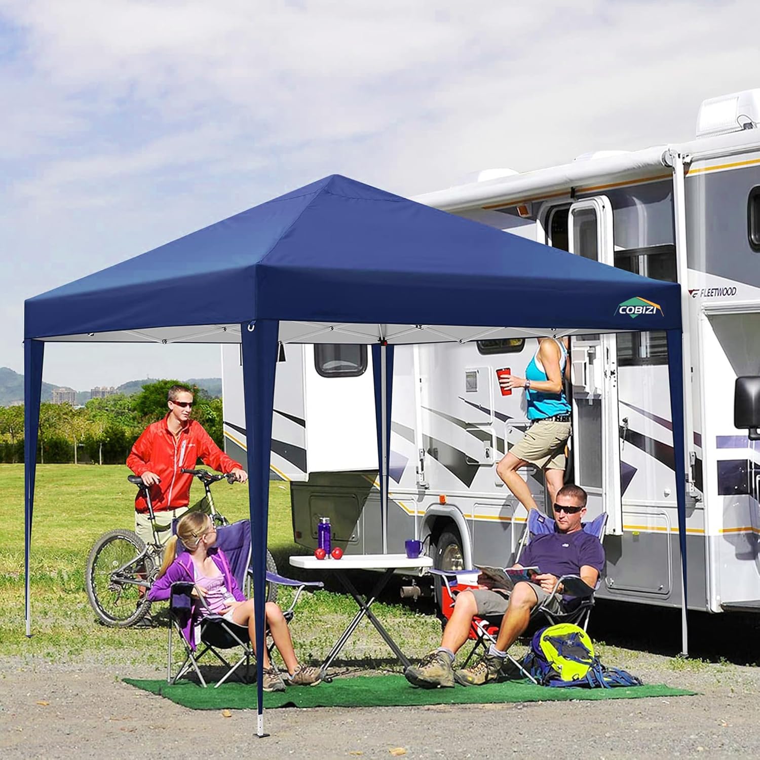 COBIZI Gazebo Pieghevole 3x6 Impermeabile Stabile con 6 Pareti Laterali, Tenda a Padiglione con Tetto a Punta, 3 Altezze Regolabili, Protezione UV, Borsa per Il Trasporto, Picchetti, Corde per Giardino, Matrimoni, Mercati, Eventi all'Aperto