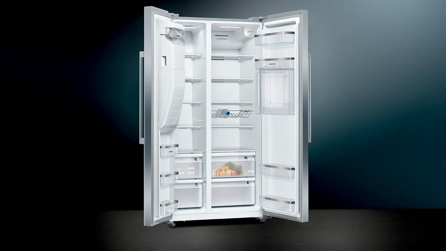 Frigorifero Multic дверный SIEMENS KF96NVPEA iQ300, 183 x 91 cm, 405 L di refrigerazione e 200 L di congelamento, hyperFresh per una freschezza più duratura, noFrost per non sbrinare mai più, superCooling per un raffreddamento più rapido