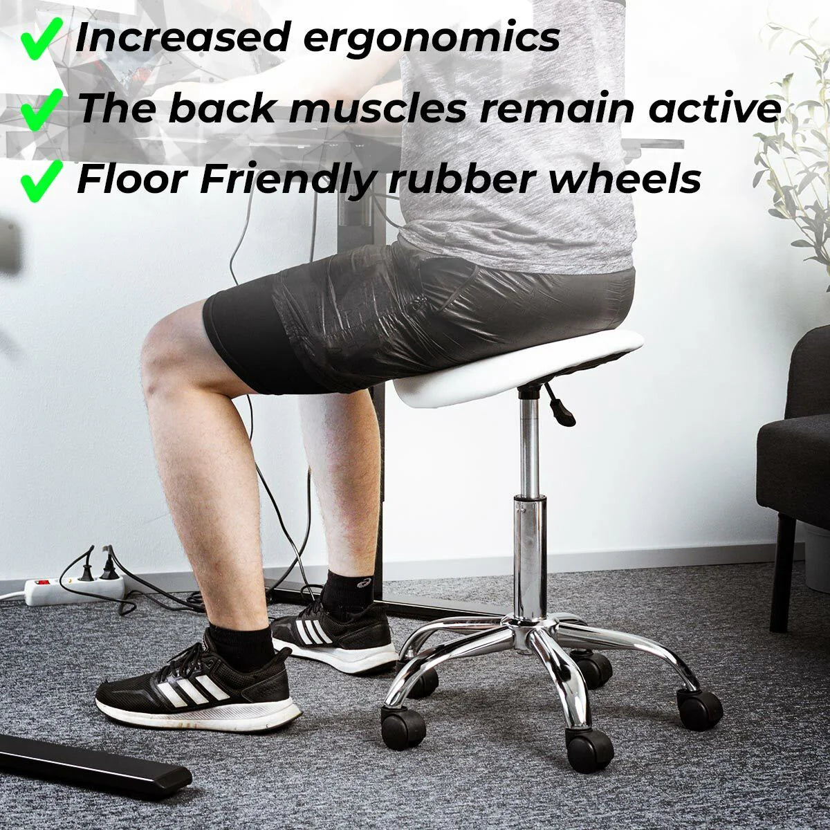 Sedia a sella Lykke Comfort, bianca
