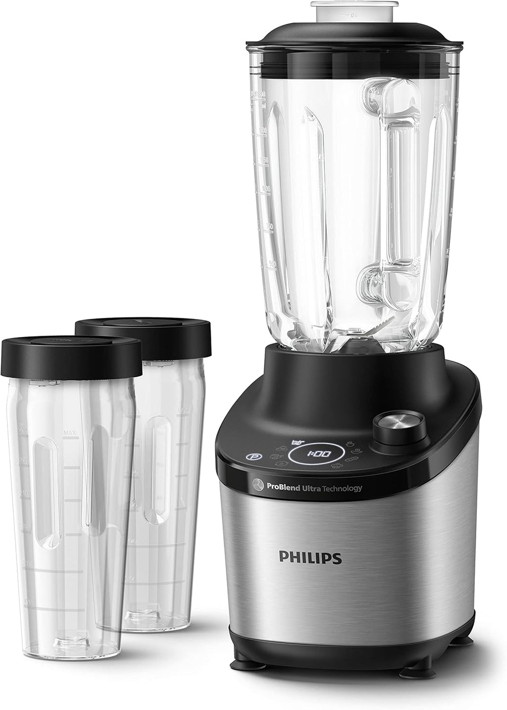 Philips Frullatore 7000 Series - 1500 Watt, 2 Litri, Tecnologia ProBlend Ultra, Programmi di Selezione Rapida, Ricette HomeID, Funzione Quick Clean, 2 Bicchieri in Tritan (HR3760/10)