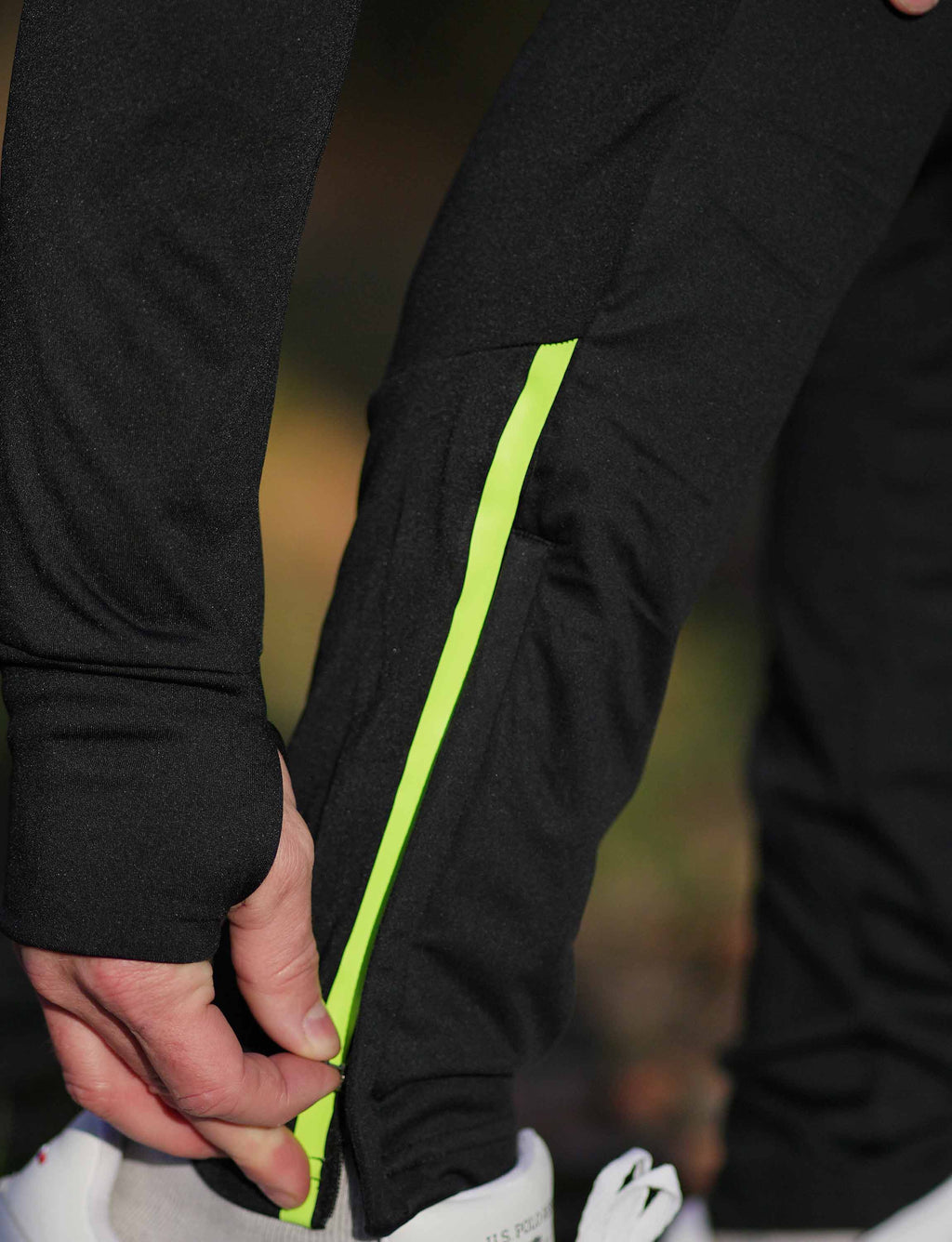 Pantaloni lunghi da corsa invernali termici da uomo Pro Team nero-neon (set)