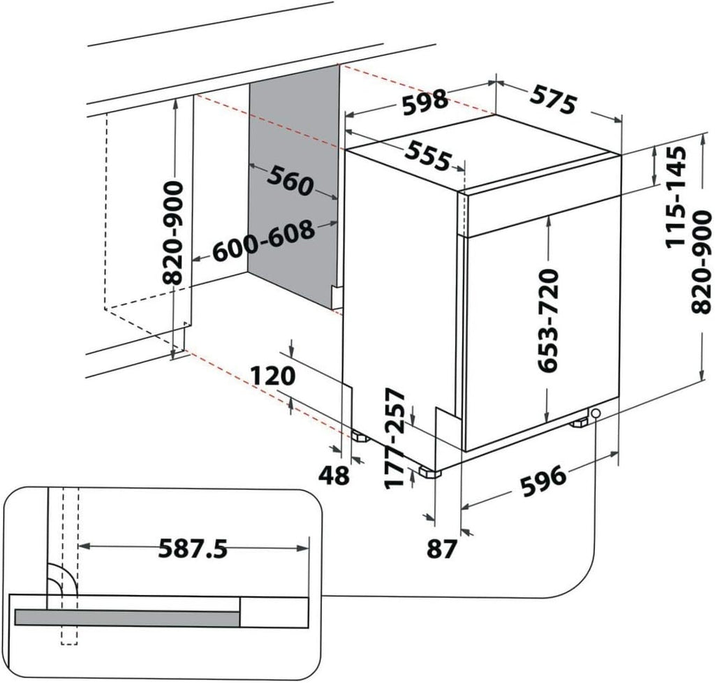 Bauknecht BBC 3C26 X Geschirrspüler Integrierbarer Geschirrspüler 60 cm/ ActiveDry/ Startzeitvorwahl / Option Multizone/ Sensor-Programm / Vollwasserschutz