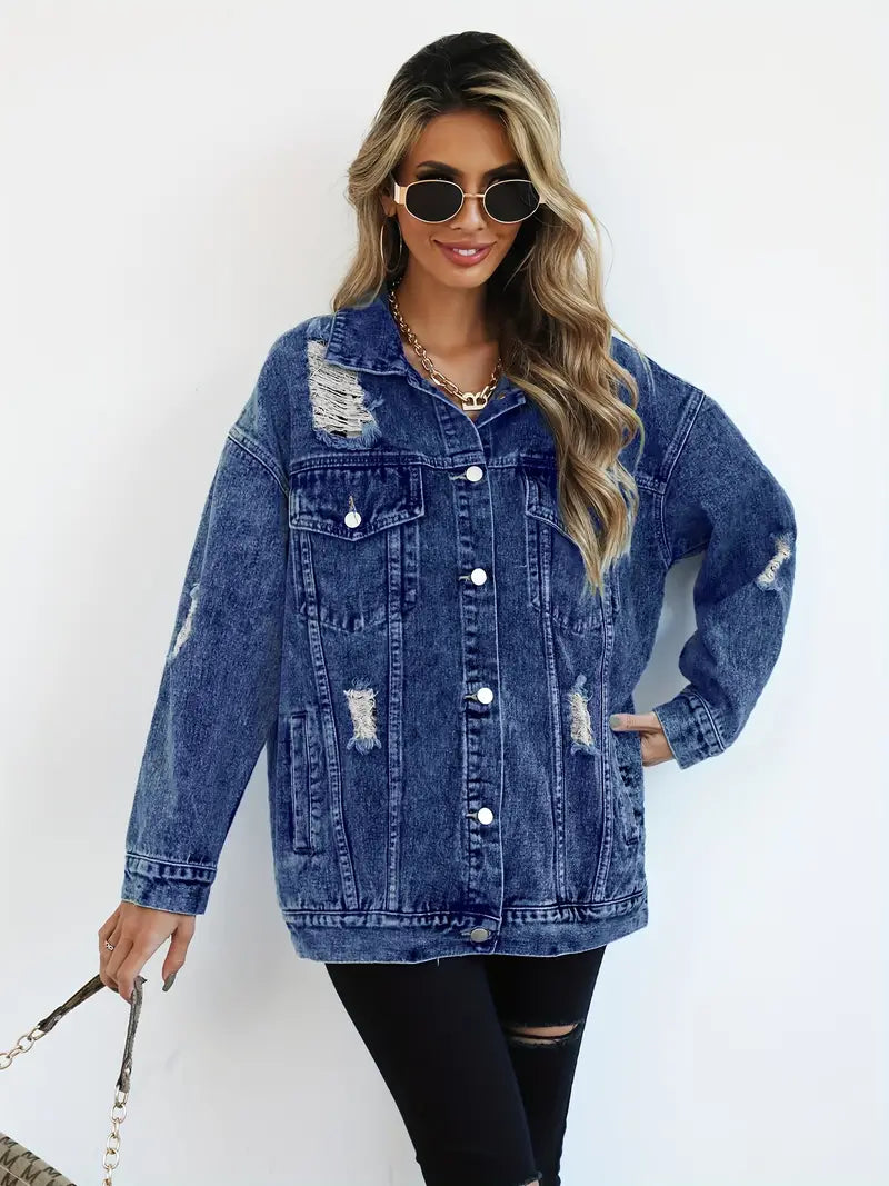 Trendige Jeansjacke in bergre für Frauen