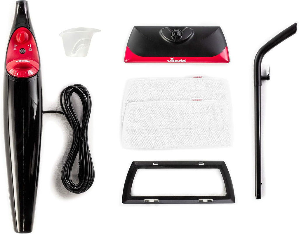 Vileda Steam PLUS XXL Dampfreiniger, hygienische Bodenreinigung von groen Flchen, entfernt bis zu 99,9% der Bakterien und Viren*, für alle Bden, ideal für Teppiche, breit