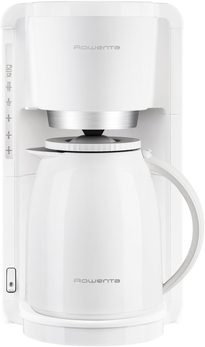 Rowenta CT3801 Filter- Kaffeemaschine Adagio Milano | Mit Kunststoff-Thermokanne | 8-12 Tassen | Wei/Edelstahl & Philips Toaster – 2 Toastschlitze, 8 Stufen, Brtchenaufsatz, wei (HD2581/00)