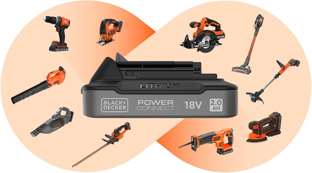 BLACK+DECKER Teleskop Heckenschere Akku Hochentaster Heckenschere elektrisch (18V 2,0Ah Li-Ion, 43 cm Schwertlänge, 12 mm Schnittbreite, 3,5 m Reichweite um 180° Verstellbarer Kopf) GTC1843L20