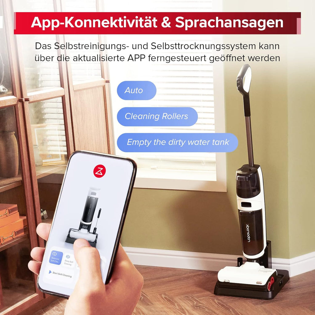 roborock Dyad Pro Aspirapolvere Lavapavimenti senza fili, 17000Pa, asciugatura automatica e autopulente, controllo tramite APP, doppio serbatoio dell'acqua per pavimenti duri