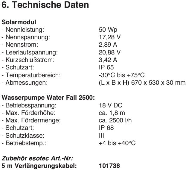 esotec Ruscello Solare 50/2500 Kit Completo per Laghetto da Giardino | Pompa per Ruscello Pannello Solare con Picchetto 50W | Fontanella Solare per Esterni | Giochi d'Acqua da Giardino Abbeveratoio per Uccelli Cascata 2500l/h | 101960