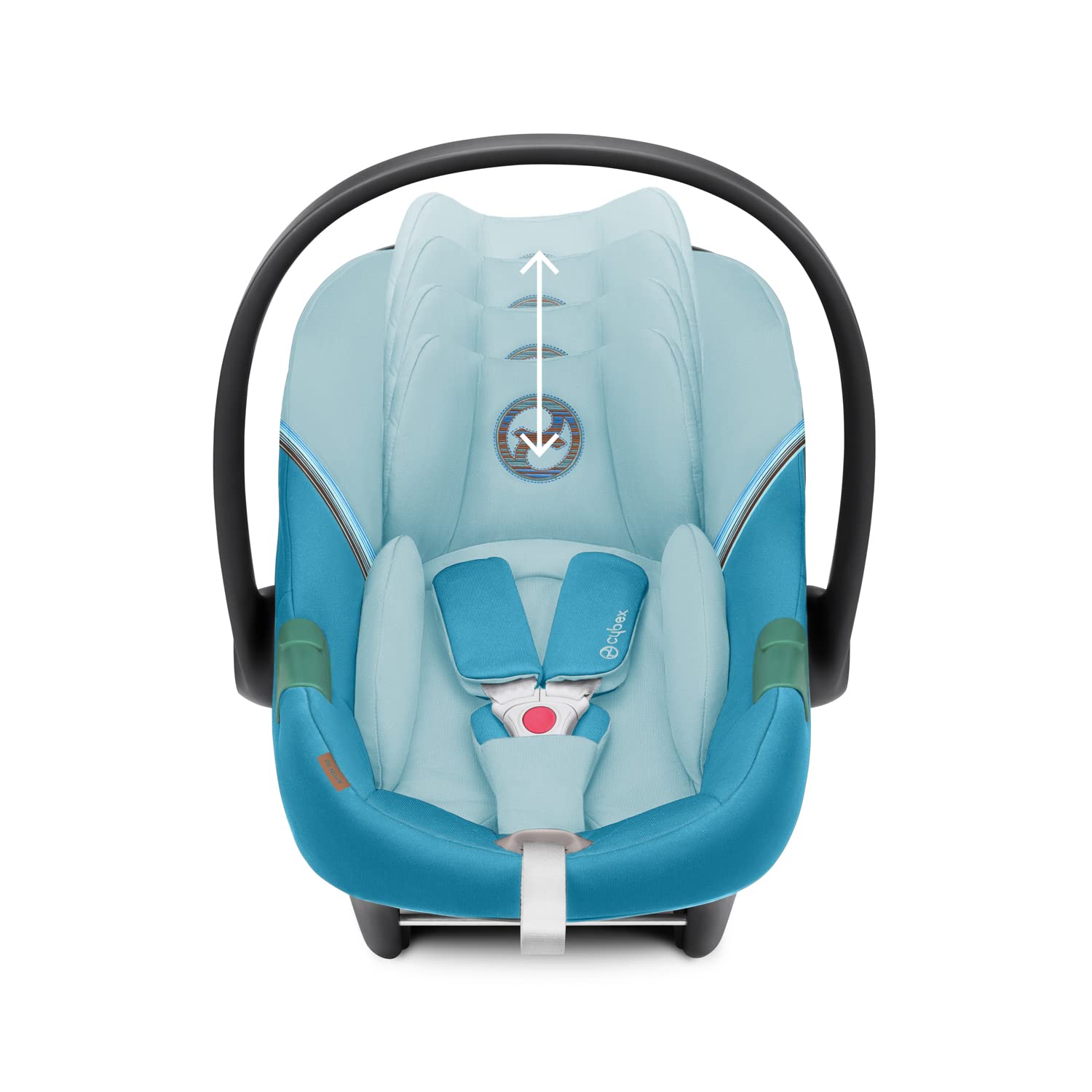 CYBEX Gold Babyschale Aton S2 i-Size, Ab Geburt bis ca. 24 Monate, Max. 13 kg, Inkl. Neugeboreneneinlage, SensorSafe kompatibel, Ocean Blue