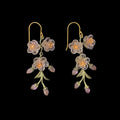 Orecchini pendenti a fiore di pesco - Tre fiori