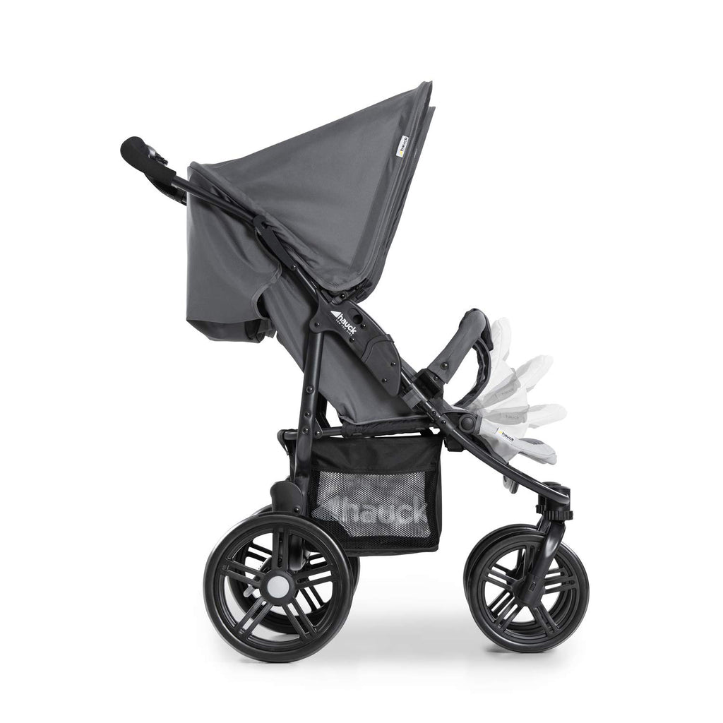 hauck Passeggino Gemellare Roadster Duo SLX, da 0 Mesi fino a 15 kg (circa 3 Anni), con Posizione Nanna, Cestino XL, Chiusura Facile e Compatta, Ruote Grandi (Grigio/Argento)
