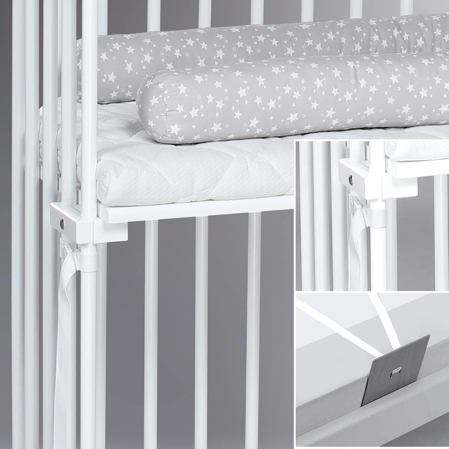 babybay Original Lettino da affiancare in massello di faggio / compatto e trasformabile / Lettino per bambini regolabile in altezza senza livelli preimpostati ed ecologico / Lettino evolutivo (laccato bianco) / inclusa Matratze