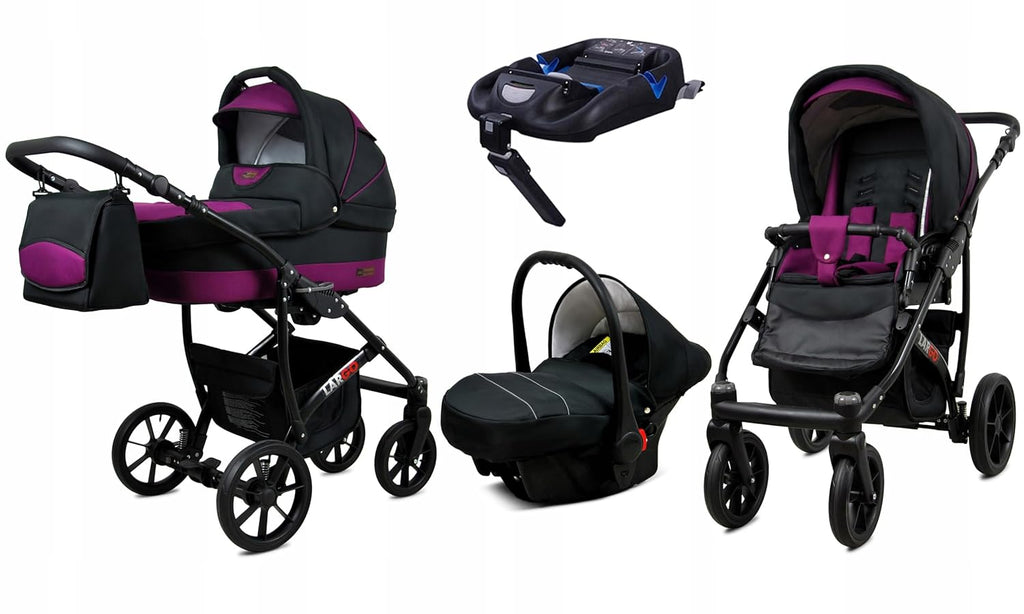 BabyLux Largo 2-in-1 Baby Kinderwagen Tief und Kinderwagen mit Zubehör Verstellbar und faltbar Aluminiumkonstruktion Wasserdicht Nicht abnehmbare Räder Brown Cream White Frame