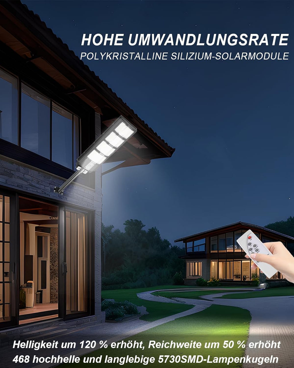 Bellanny 600W LED Solar Straßenlaterne | 6500K Wandleuchte mit Bewegungsmelder Sensor | IP65 Wasserdichte Straßenlampe Außen-Sicherheitsbeleuchtung Strahler für Garten Hof Garage Haustüren Wege,4Pcs