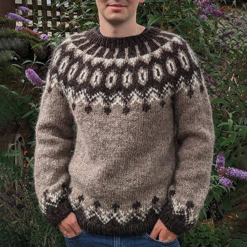 Maglione vintage da uomo girocollo in maglia