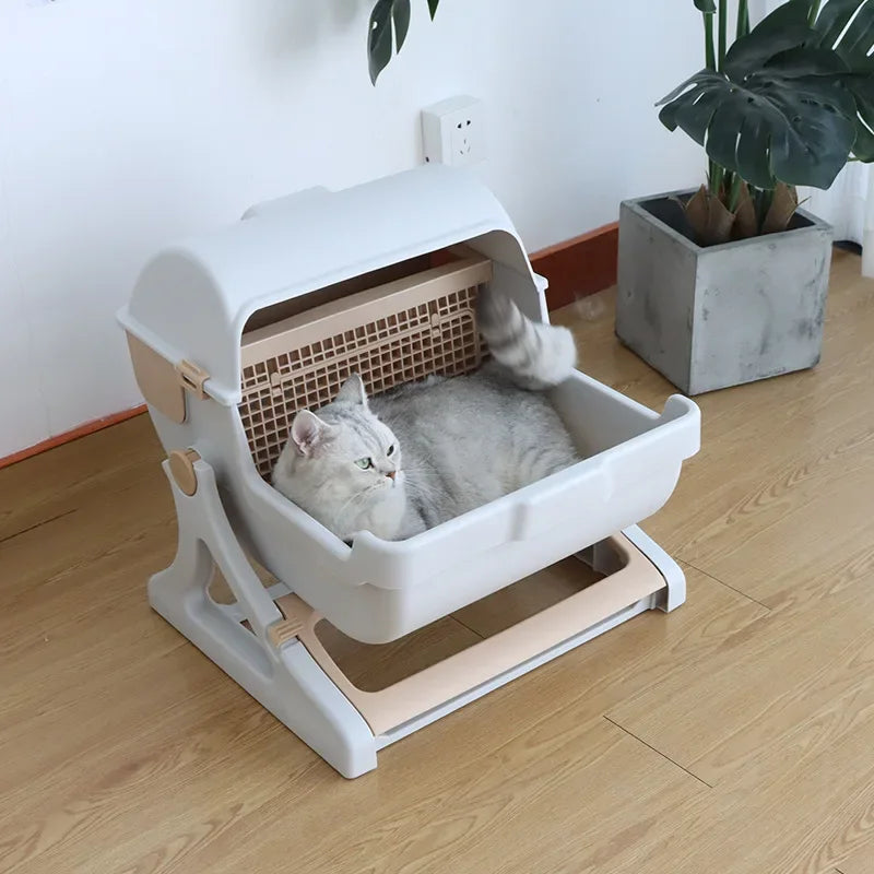 FLIP - Halbautomatische Katzentoilette mit praktischem Reinigungsmechanismus