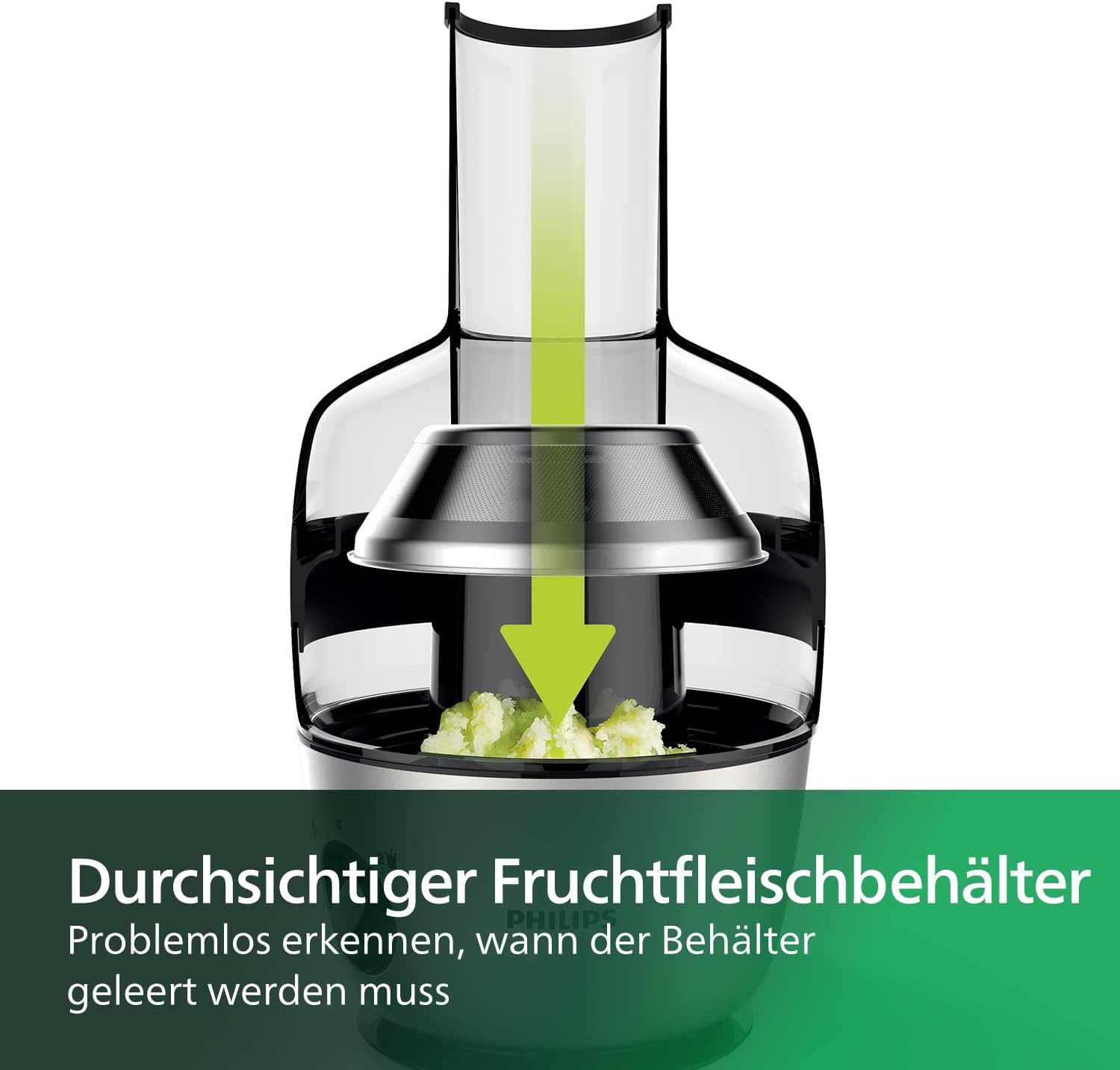Philips Centrifuga – 1100W, 2L, App di ricette HomeID, Apertura extra-large, QuickClean (HR1921/20), 25 x 43.2 x 29.6 cm, Acciaio inossidabile
