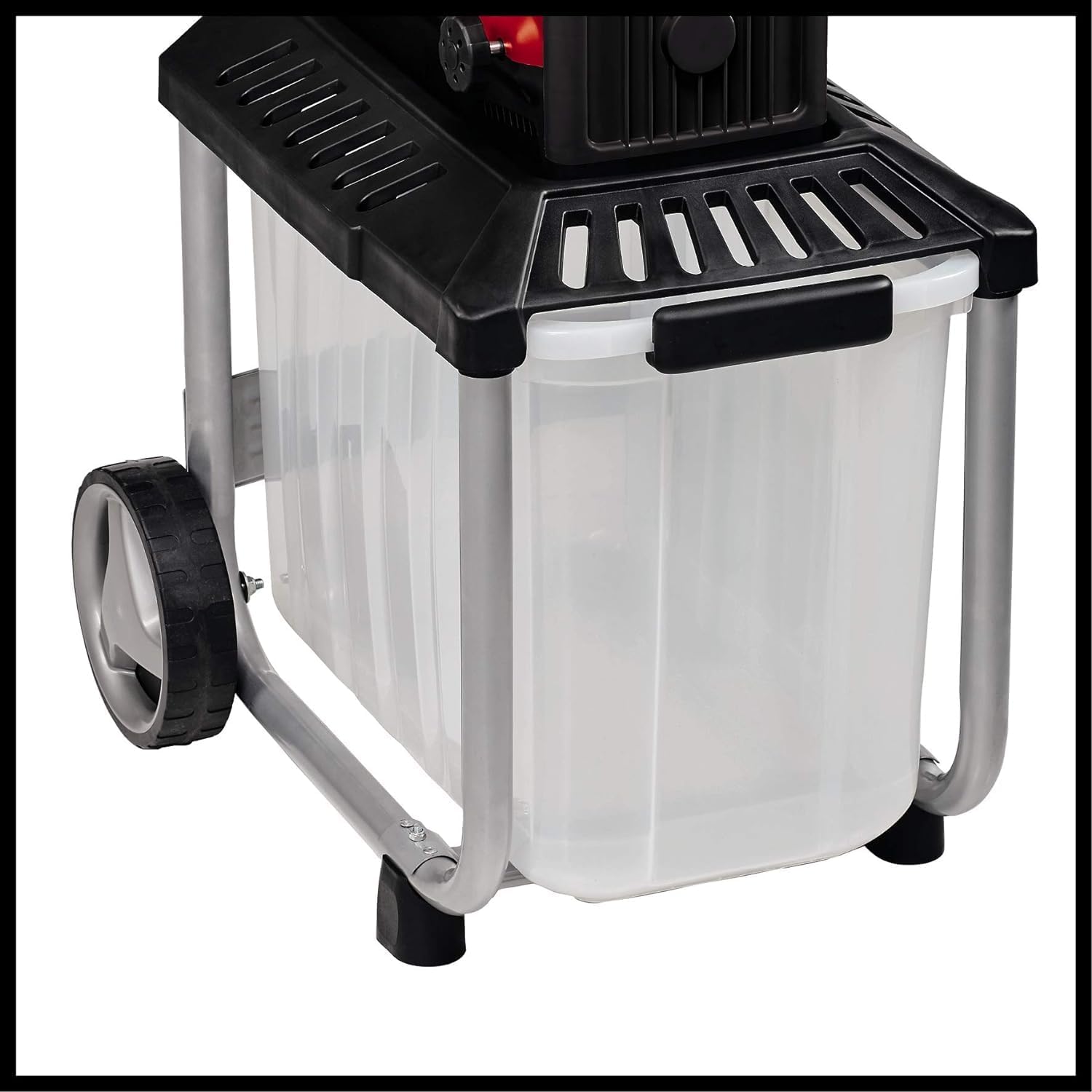 Trituratore elettrico silenzioso Einhell GC-RS 60 CB (2800 W, diametro rami max. 45 mm, rullo trituratore, ampia apertura dell'imbuto, interruttore inversione di marcia, cassetta di raccolta trasparente da 60 L, interruttore di sicurezza integrato)