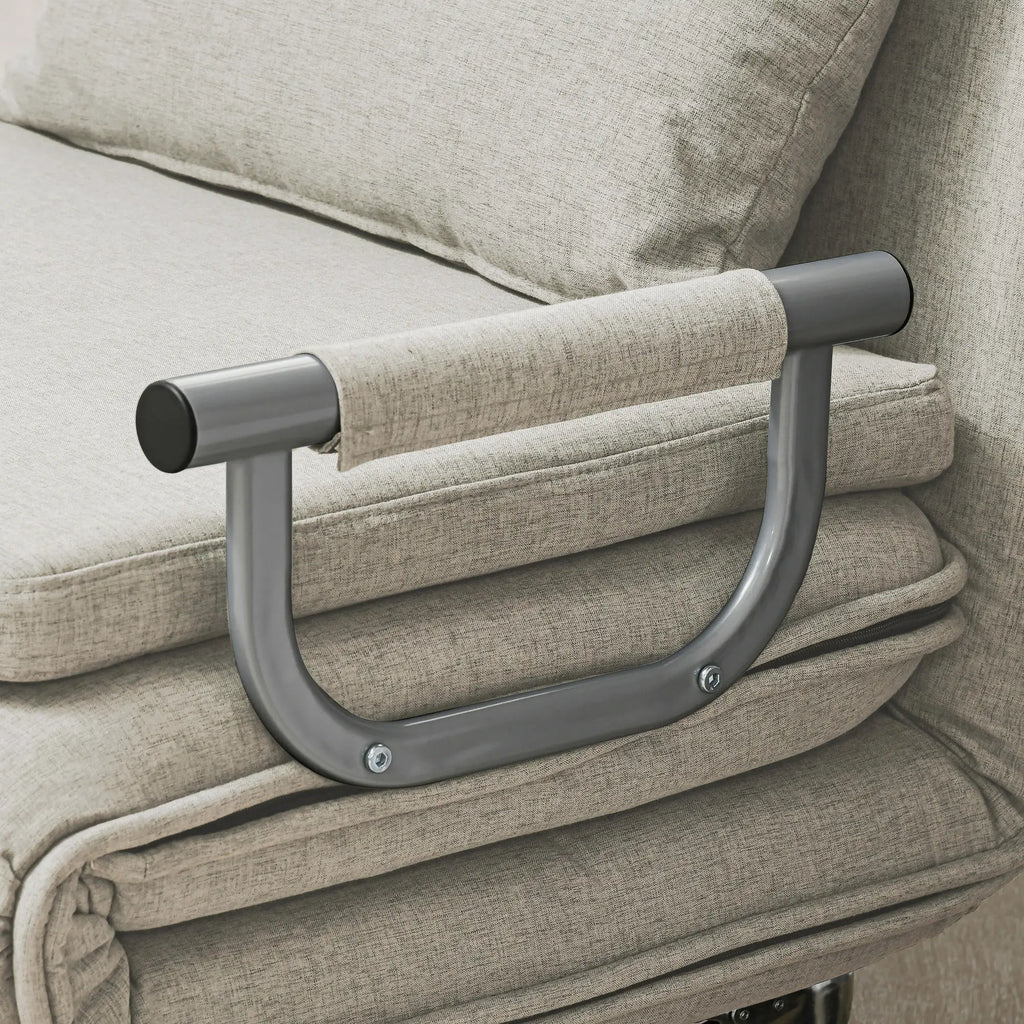 HOMCOM Schlafsessel mit Bettfunktion 3-fach verstellbar mit Rollen