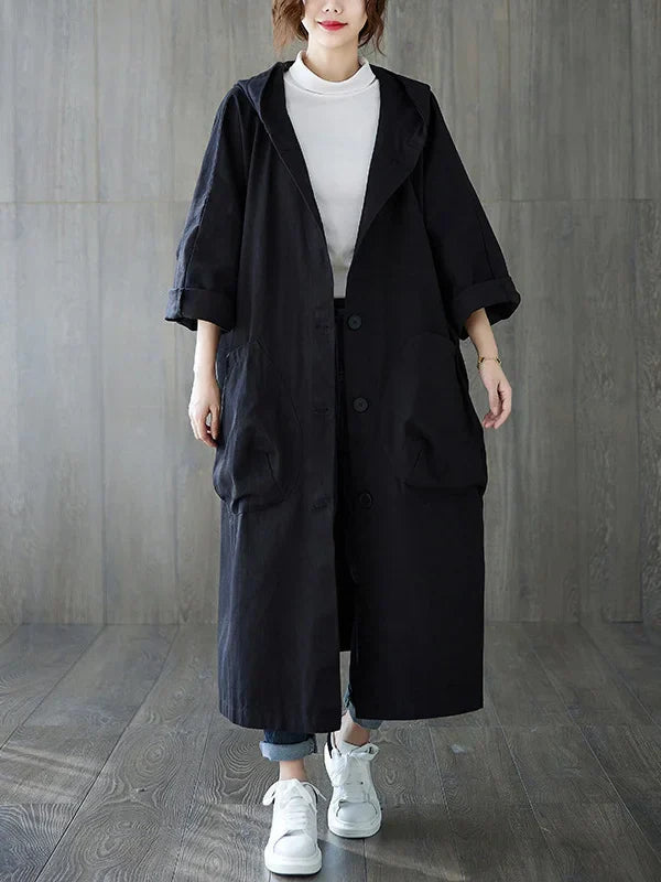 Trench con cappuccio da donna