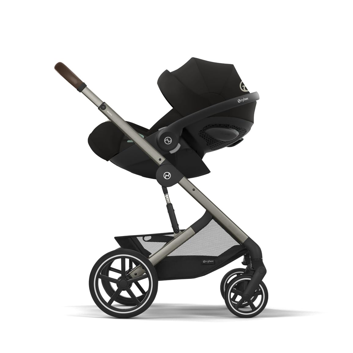 CYBEX Gold Seggiolino auto Cloud G i-Size Comfort, con riduttore per neonato, dalla nascita a circa 24 mesi, per bambini da 40 cm a 87 cm, max. 13 kg, Moon Black