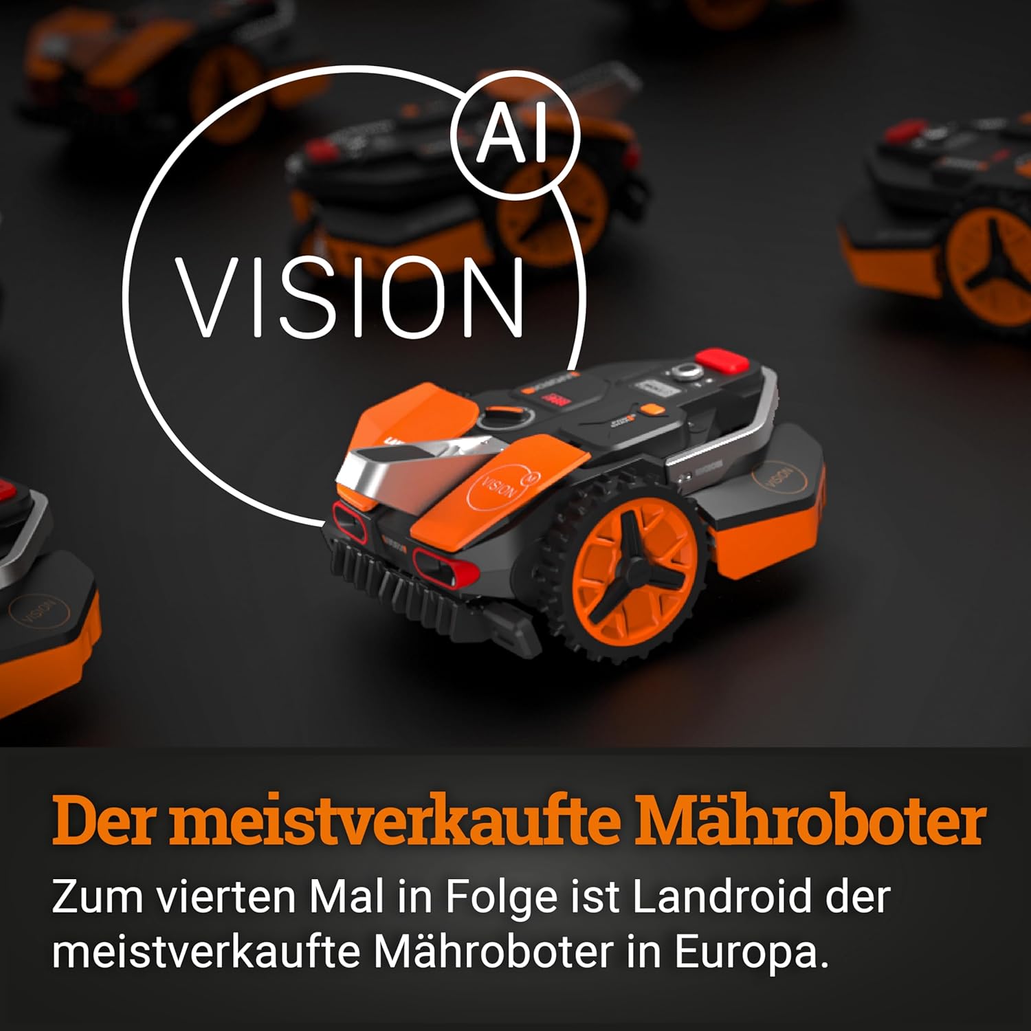 WORX Landroid WR169E Robot Rasaerba con Filo Perimetrale per Giardini fino a 300m² - Navigazione AIA - Controllo tramite App, WLAN, Bluetooth - Taglio Bordo - Larghezza di taglio 16 cm - Altezza di taglio 30-60 mm