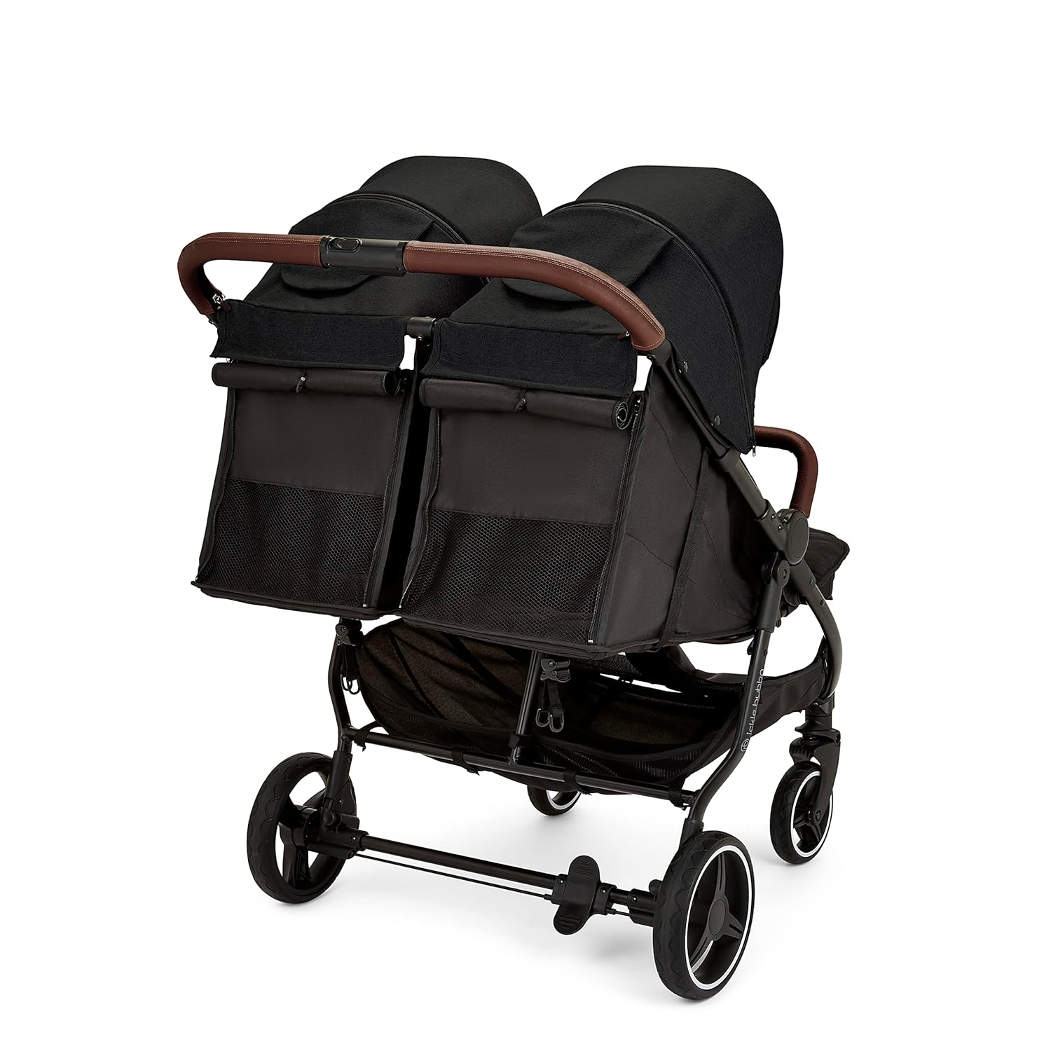 Passeggino gemellare Venus Max - adatto dalla nascita fino a 15 kg (circa 3 anni), passeggino compatto, leggero, pieghevole, inclusi parapioggia e coprigambe (Biscotto)