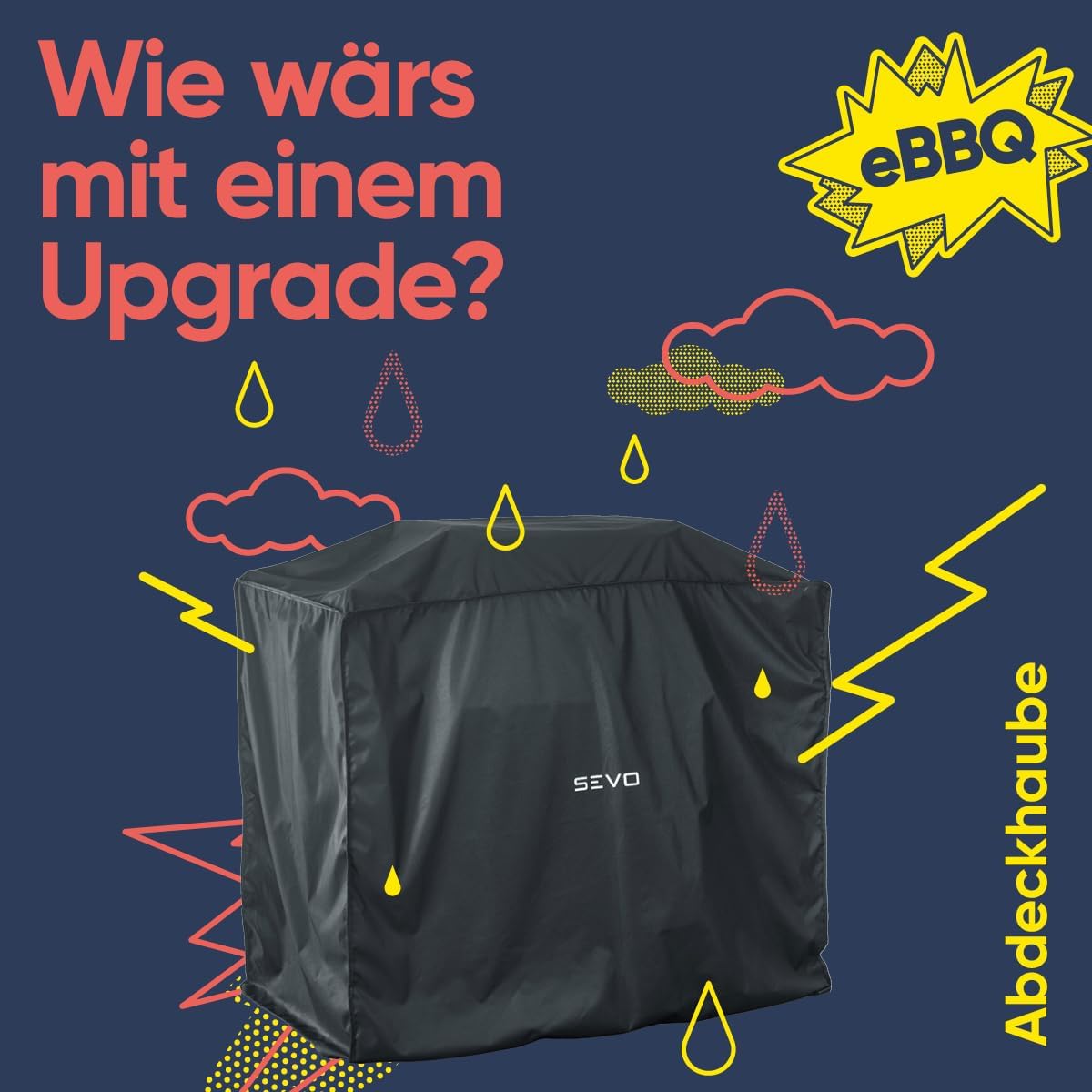 SEVERIN Grillabdeckung SEVO GTS für SEVERIN SEVO (SMART CONTROL) GTS, Grill Abdeckhaube aus wasserdichtem 600D Oxford-Gewebe, robuste Grillhaube gegen Witterung, schwarz, ZB 8128, 10.6