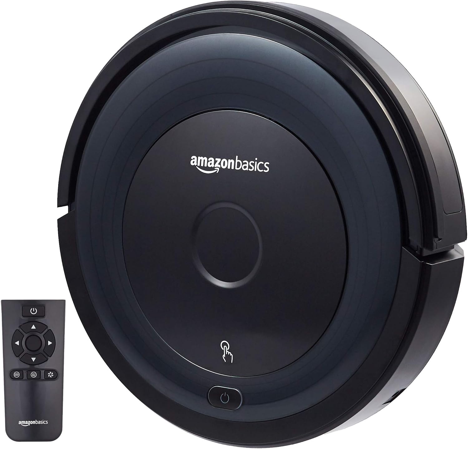 Amazon Basics – Saugroboter, schlankes Design, 18 W (800 Pa), 6 Reinigungsmodi, Anti-Kollisions- & Fallschutz-Sensor, Kabellos, Kompakt,Rad, automatische Aufladung, Fassungsvermgen 0,35 l