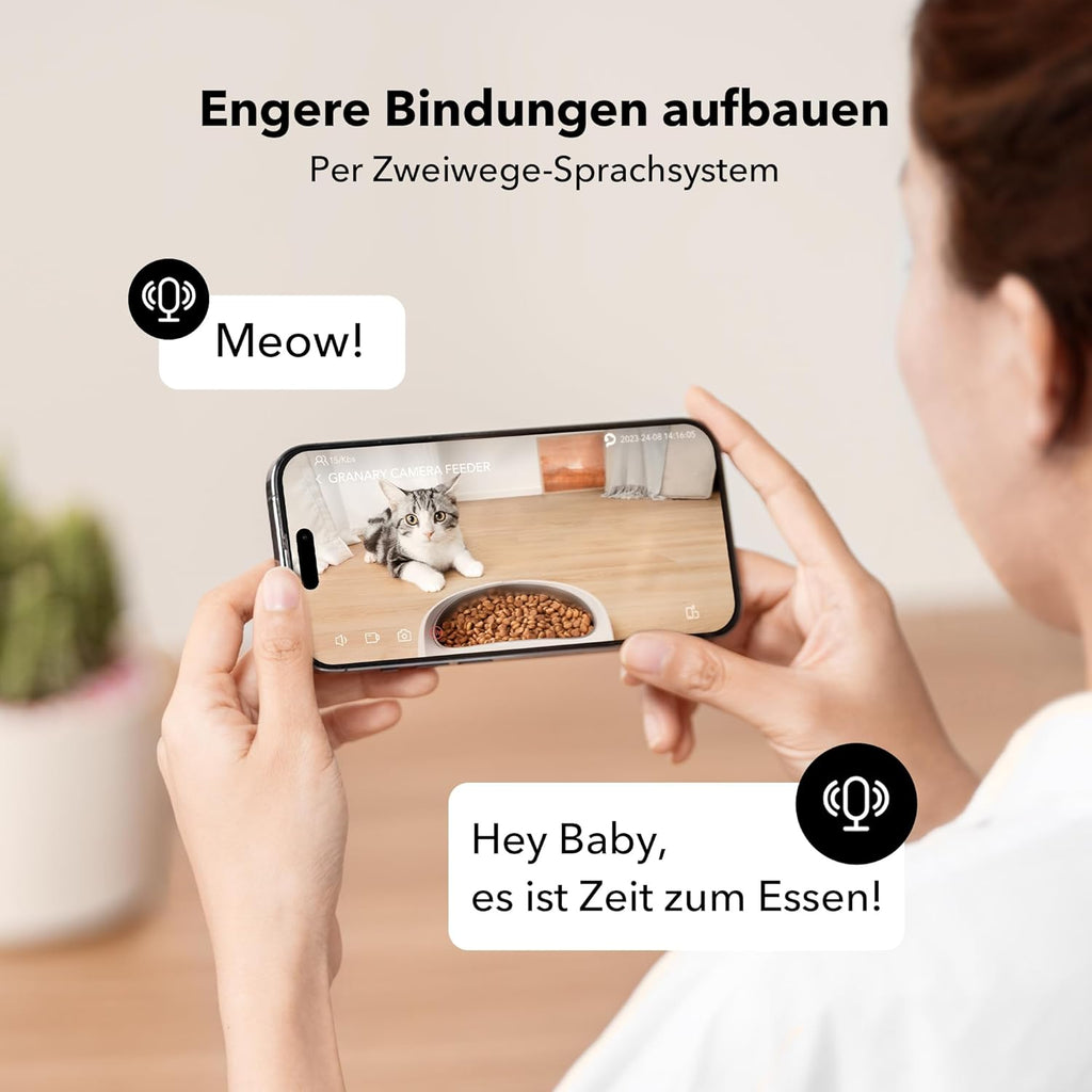 PETLIBRO 5L Futterautomat Katze mit 1080P Video - 5G WiFi Futterspender Hund mit APP & Nachtsicht, Sensor für Niedriger Futter & Blockierung, Bewegungs & Tonalarm für Haustiere, 1-10 Mahlzeiten