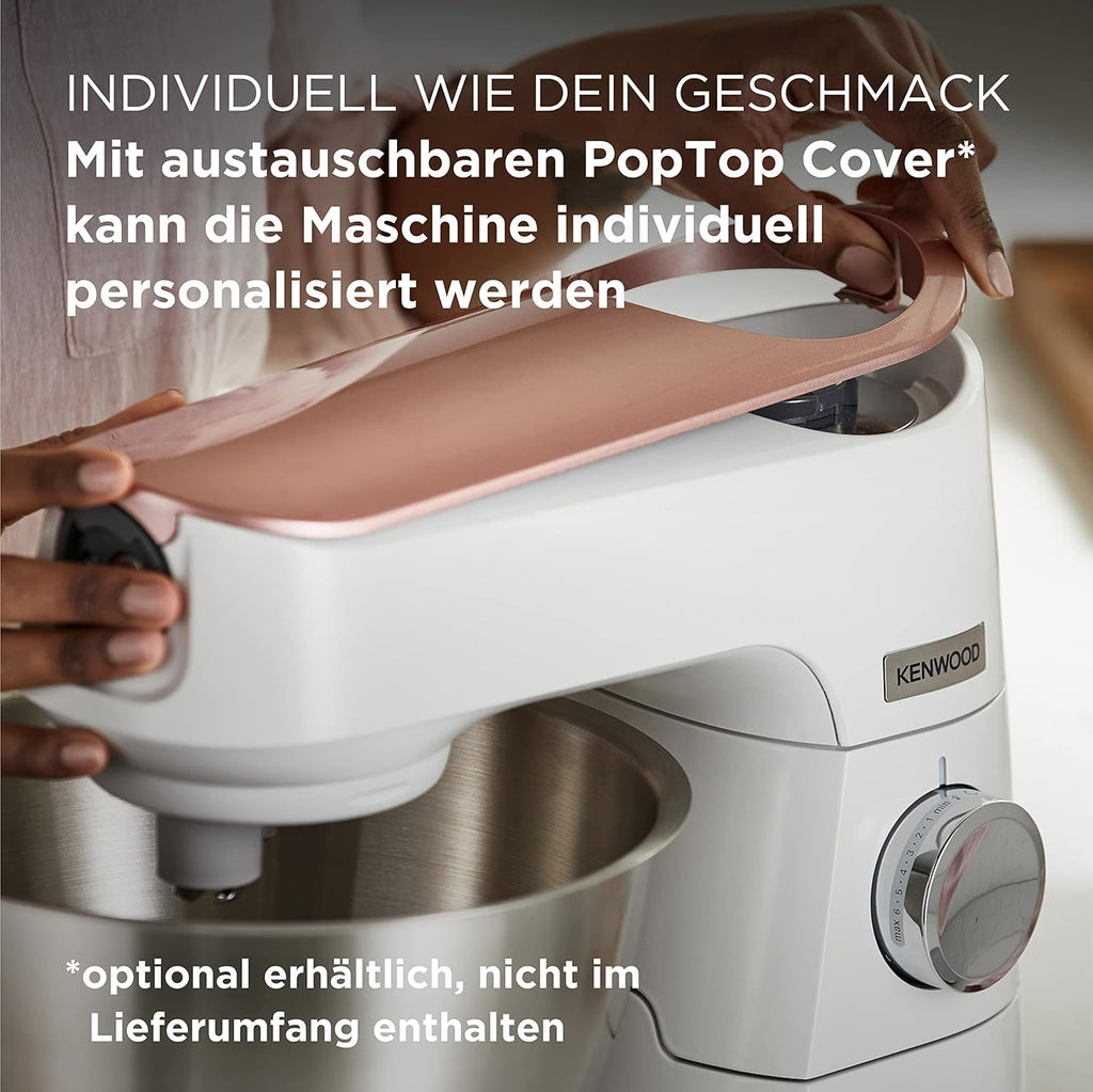 Kenwood Titanium Chef Baker KVL85.424SI Robot da cucina con bilancia integrata, incl. set pasticceria da 4 pezzi, ciotole da 7 L e 5 L, regolazione continua della velocità, 1200 W, Argento