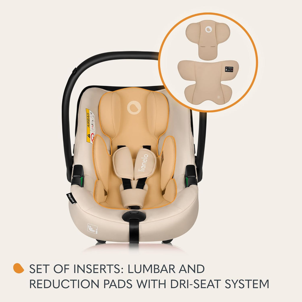 LIONELO ASTRID i-Size SET Seggiolino Auto con Base 40-87 cm Ovetto ISOFIX, Cinture a 3 Punti, Protezione Laterale, Riduttore Dri-Seat, i-Size R129