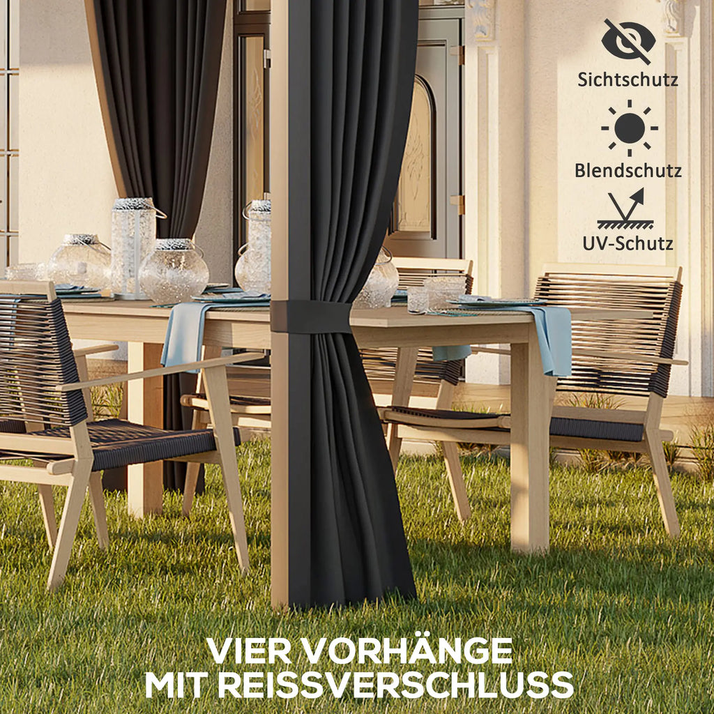 Outsunny Pergola Tettoia Scorrevoli Metallo