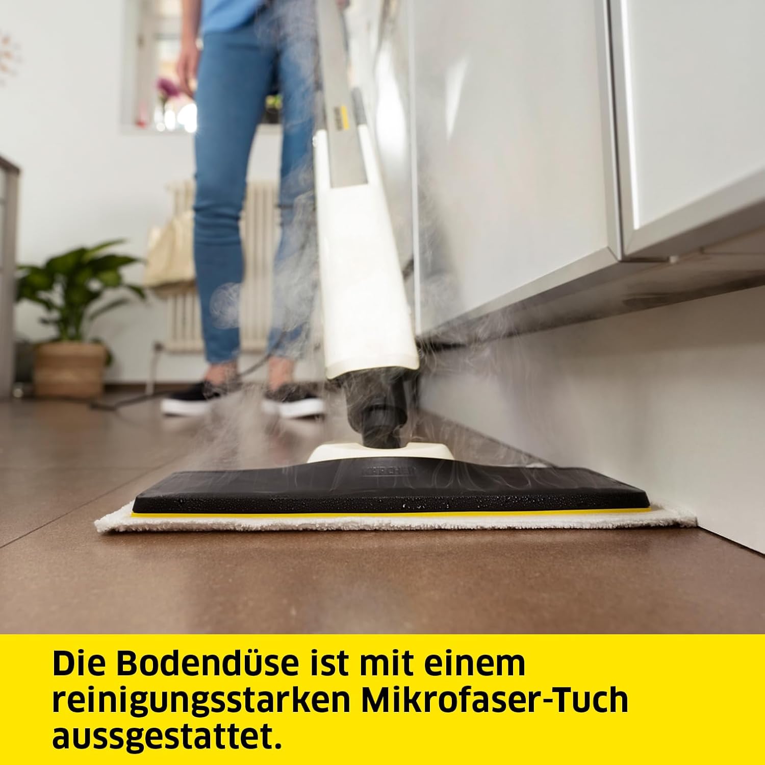 Krcher Dampfreiniger SC 3 Upright EasyFix, Aufheizzeit: 0,5 min., Flchenleistung: ca. 60 m, Tank: 0,5 l, Heizleistung: 1.600 W, mit Bodendüse, Bodentuch, Teppichgleiter, Entkalkungskartusche