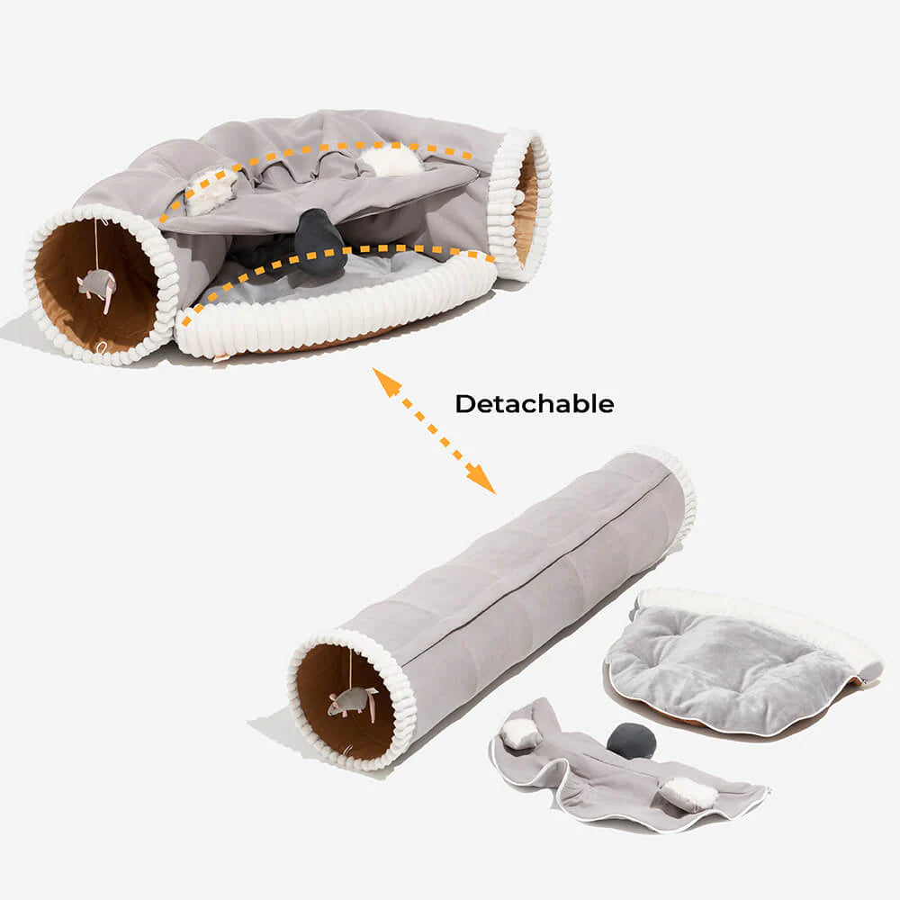 Faltbarer ComfyCat-Tunnel – Kuscheliges 2-in-1 Bett für drinnen
