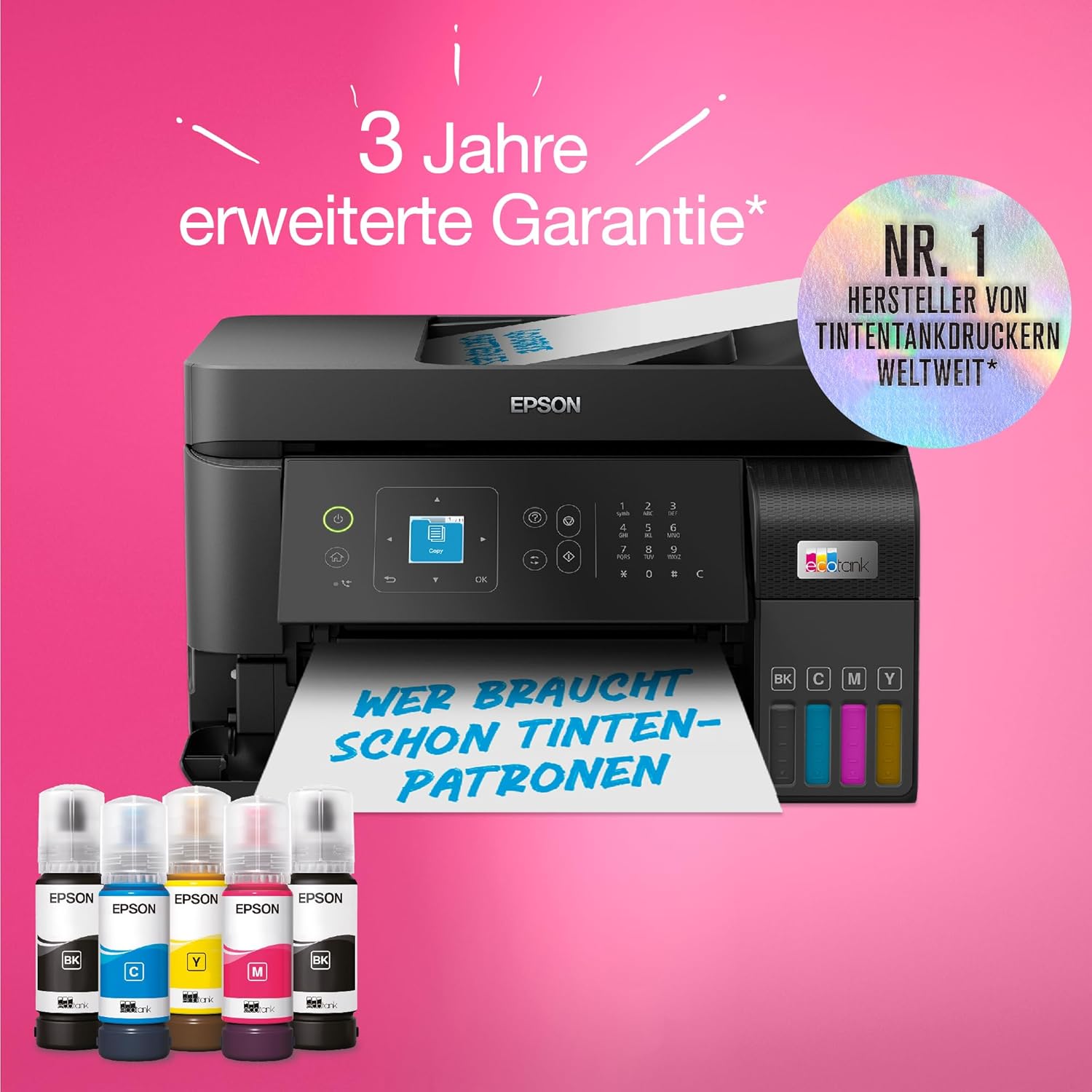 Epson EcoTank ET-4800 Stampante multifunzione A4 con serbatoio di inchiostro e Wi-Fi, con inchiostro incluso per un massimo di 3 anni