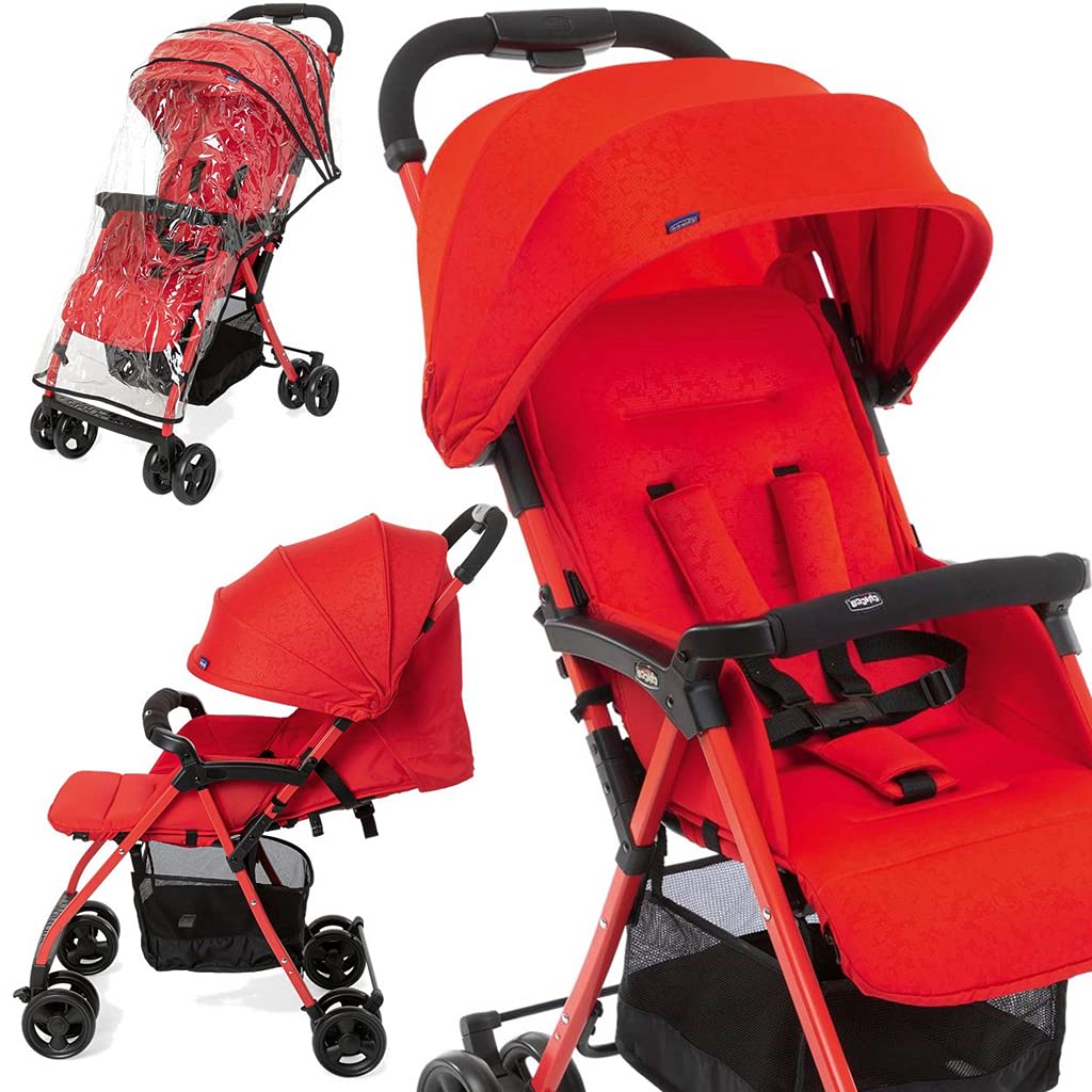 Chicco OHlalà 3 Ultra-Leichtgewicht Kinderwagen von Geburt bis 15 kg, Liege- und Faltbuggy mit großem Einkaufskorb, Kompakt, Regenschutz und Ausziehbares Verdeck