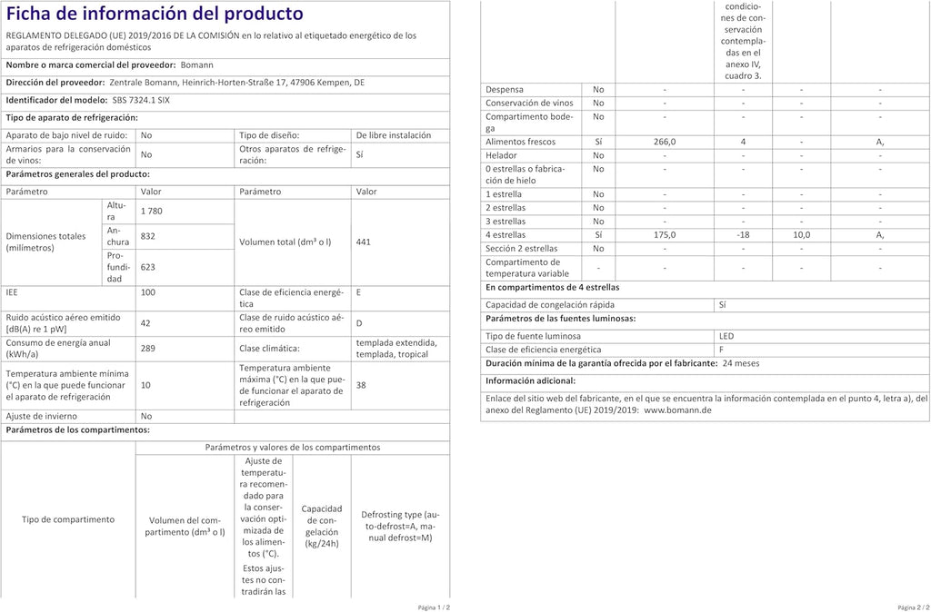 Bomann® Frigorifero con Congelatore | Congelatore No-Frost | Frigorifero da 186 cm | 39 dB | Combinato Frigorifero-Congelatore con MultiAirflow | 320L | Combinato Frigorifero-Congelatore No-Frost | KG 7361 nero-inox