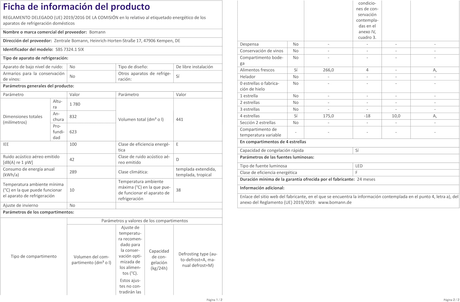 Bomann® Frigorifero con Congelatore | Congelatore No-Frost | Frigorifero da 186 cm | 39 dB | Combinato Frigorifero-Congelatore con MultiAirflow | 320L | Combinato Frigorifero-Congelatore No-Frost | KG 7361 nero-inox